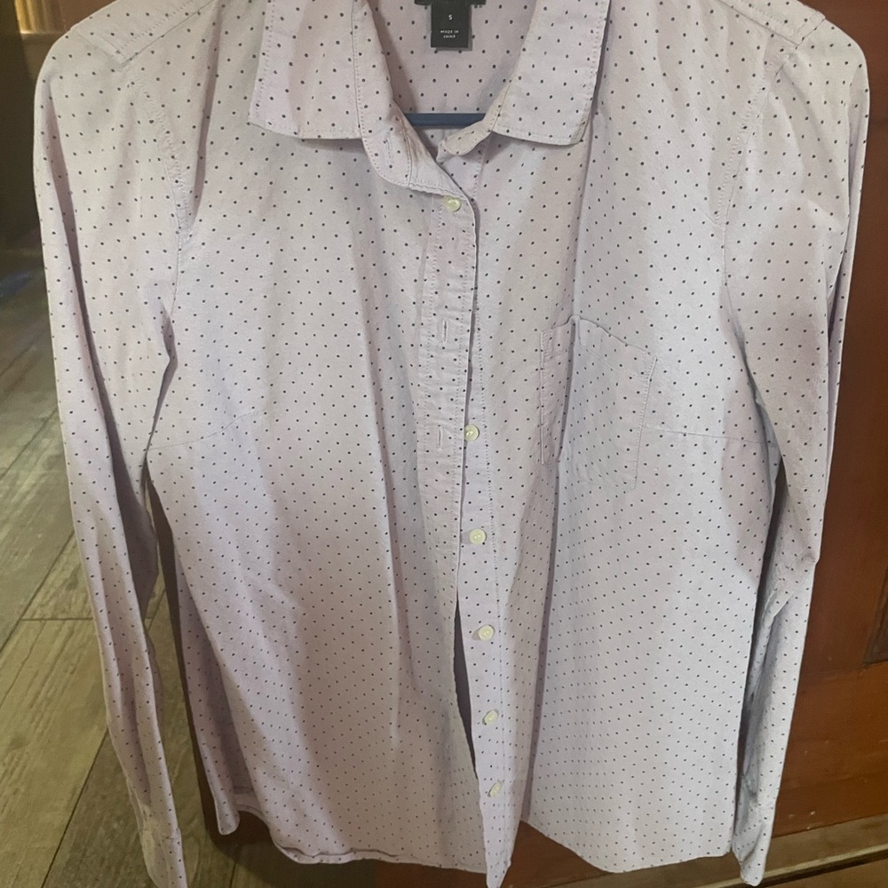 J. Crew Lavender Polka Dot Button-Down Shirt